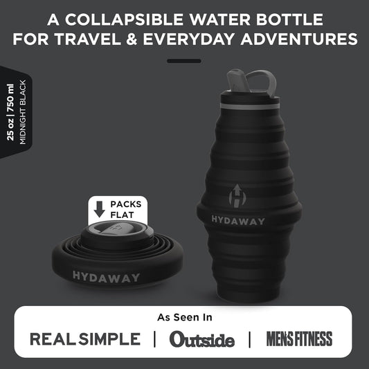 HYDAWAY 25oz Collapsible Water Bottle - BPA-Free, Leakproof, Lightweight, and Space-Saving - Perfect for Hiking, Travel, and All-Day Hydration