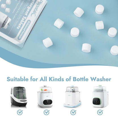 Papablic 60Pcs Official Detergent Soap Tablets for Baby Brezza, GROWNSY, Momcozy Bottle Washer Pro & Portable Bottle Warmer, Compact Travel-Friendly Packs Washing Block
