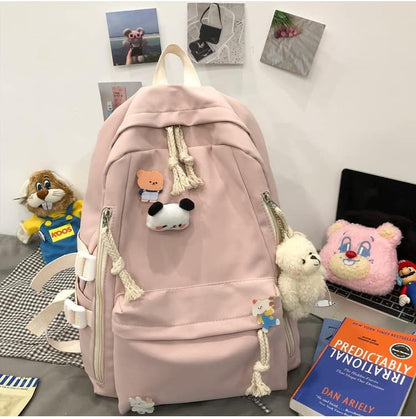 DUSLANG Big Student Laptop Backpack For College Women Men Middle High School Teen Girls Bookbag Travel Daypack,Pink