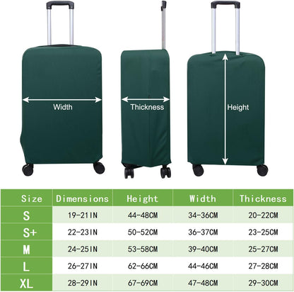 PATIKIL Luggage Cover, Suitcases Covers Elastic Carry on Cover Protector Washable Scratch-Resistant Fits 19-21 Inch Luggage for Travel Business Trips, Dark Green