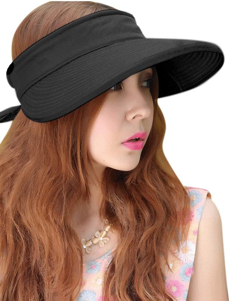 HINDAWI Sun Hats for Women with UV Protection Wide Brim Sun Hat Visor Summer Beach Outdoor Foldable Womens Cap