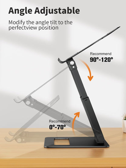tounee Laptop Stand for Desk Adjustable Height, Telescopic Computer Stand with Pull Out Design Ergonomic Laptop Riser Fits All Laptops 10-17"-Black