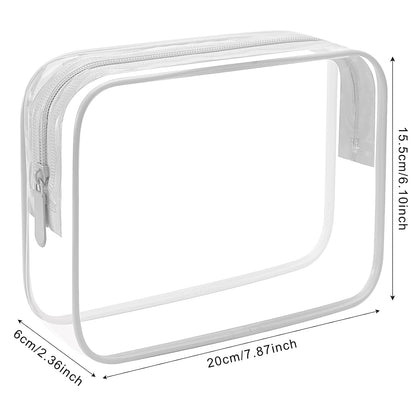 Lermende 2pcs Clear Toiletry Bag TSA Approved Travel Bag,Carry On for Travel,Airport Airline Accessories Compliant Bag,Quart Sized Makeup Cosmetic bag Women Men (Transparent Gray, 2 Pack)