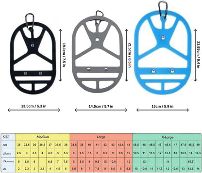 Shoe Holster For Backpack with Clip Hanger. Footwear Holder with Clip for Sneakers, Cleats, Bowling, Soccer, Basket, Football. For Travel, Outdoors, Sports & Space Saving