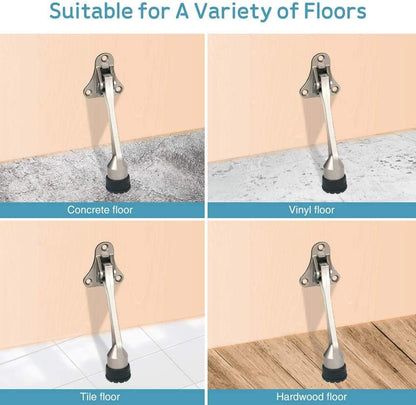 Door Stopper, Kick Down Door Stops for Heavy Doors, with Rubber Tip and Spring Lever, Adjustable, Easy to Set Down and Release, 4-Inch, for Wide Doors (4inch x 30pack, Black)