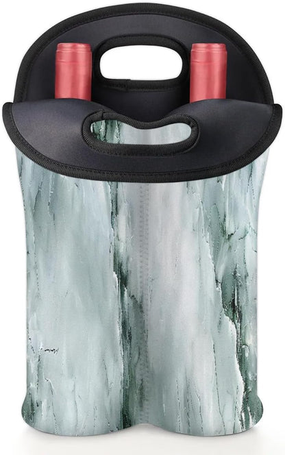 Wine Carrier Tote Personalized Bag for 2 Bottles - Neoprene Wine Bottle Holder with Carry Handle, Wine Protective Bag Insulated Bag Beer Cans Water Bottle Holder for Travel Picnic,Style20