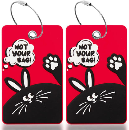 2PCS 2303 Bright Silicone Luggage tag (Red)