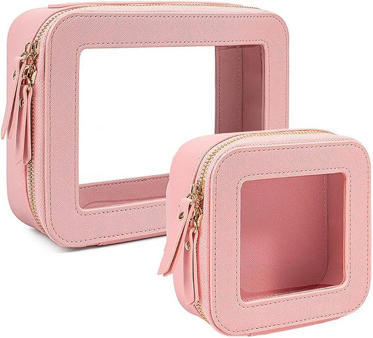 Travel Clear Makeup Bag Set, TSA Approved Cosmetic Bag Case by FFpaw