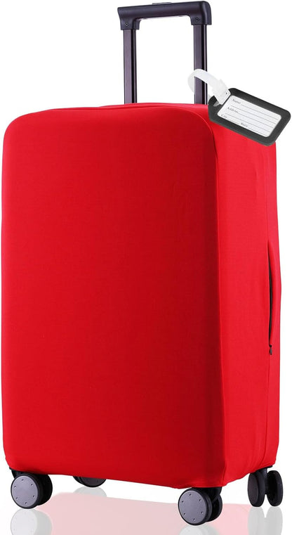Travel Luggage Cover - Scratch-Resistant Fit 19-31 Inch, Red, 3XL (32-33inch)