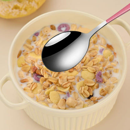 VANRA 3-Piece Portable Travel Utensils Set with Case 18/8 Stainless Steel Flatware Set Reusable Cutlery Set with Fork Spoon Knife for Lunch Travel Camping School Work Picnic (Pink)