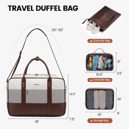 LOVEVOOK Weekender Travel Duffel Bag, Personal Item Duffle Bags for Women with Laptop Compartment, Overnight Bag with Toiletry Bag, Yoga Gym Bag with Wet Pocket, Hospital Bag for Labor and Delivery