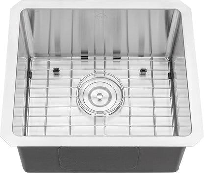 17 in. x 15 in. x 9 in. 16-Gauge Stainless Steel Undermount Single Bowl Bar - Image 3