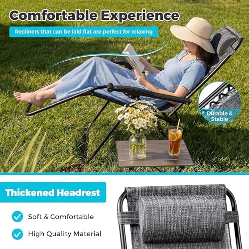 Homall Zero Gravity Chair Patio Folding Lawn Lounge Reclining Chair