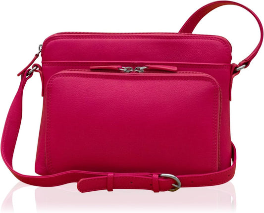 ili New York Genuine Leather Crossbody Bags for Women - Premium RFID Blocking Shoulder Bag Organizer with Adjustable Strap