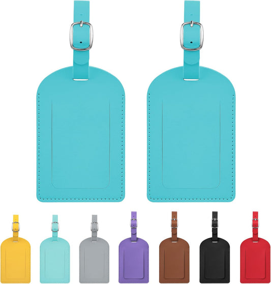 Luggage Tags for Suitcase Travel Bag Labels Privacy Protection Luggage Tag for Baggage PVC Baggage ID Label Tags Light Blue