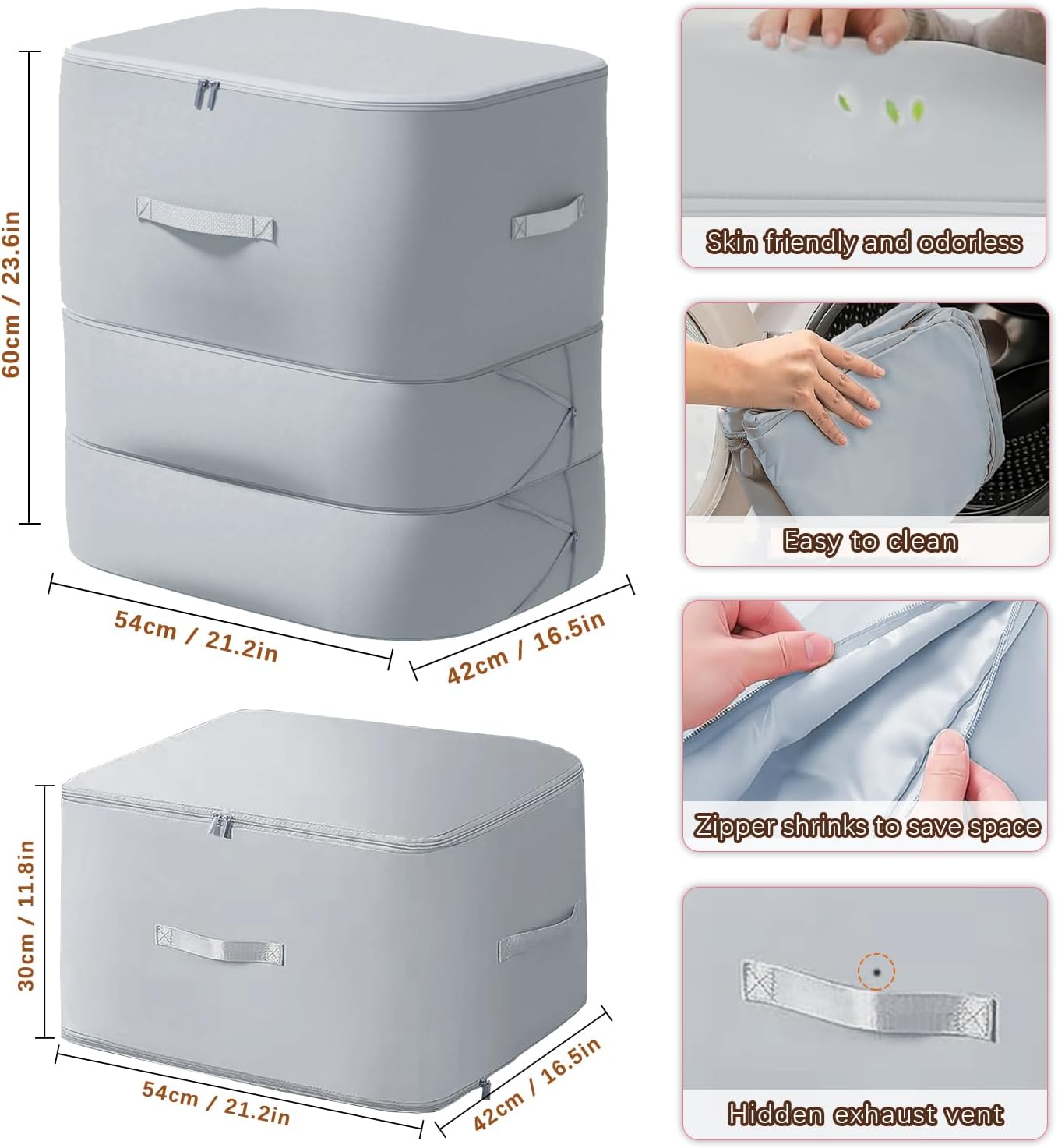 3PCS XL Ultra Space Saving Bags self compression organizer bags space saver bags for comforters storage bag organizer for blankets bedding clothes (Blue-3PCS)