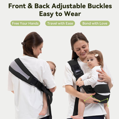 Baby Carrier Newborn to Toddler-Adjustable Baby Sling Carrier,Baby Sling Carrier for 25-60lbs,Comfortable Toddler Sling for Hands-Free Carrying