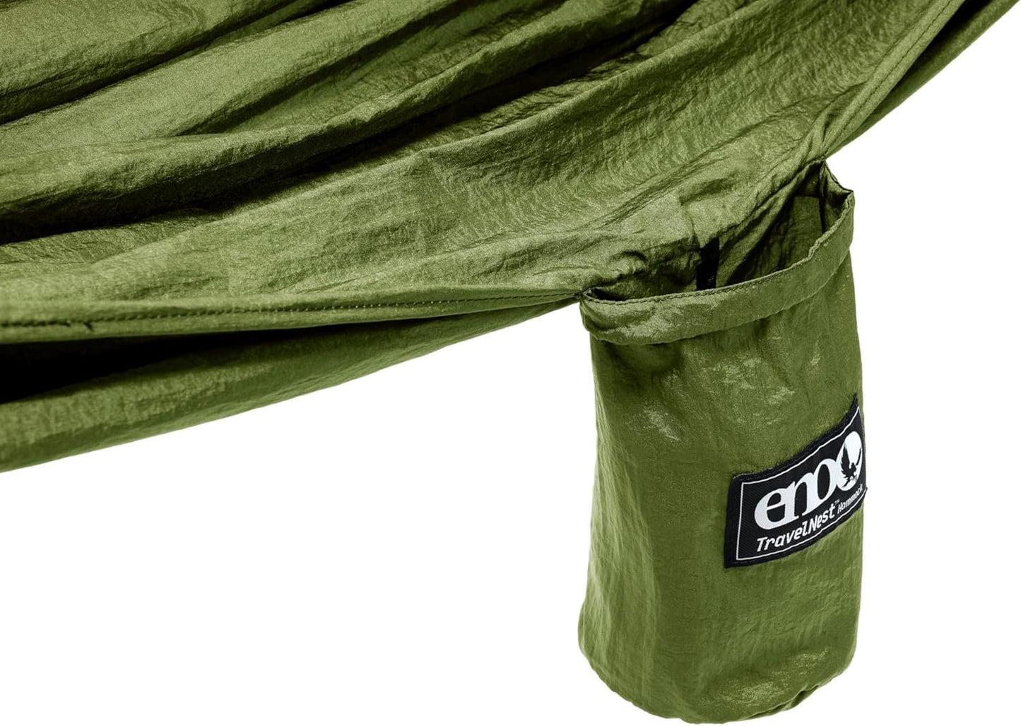 ENO TravelNest Hammock & Straps Combo - Portable Hiking and Camping Hammock with Straps Included - Travel Hammock for Camping, Hiking, Backpacking, a Festival, or The Beach - Moss
