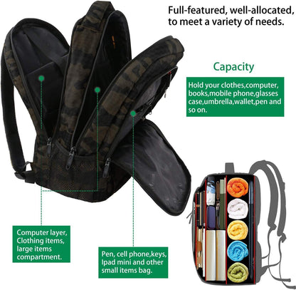 MATEIN 15.6 Inch Laptop Backpack, Sturdy Business Travel Laptop Bagpack with USB Charging Port, Sturdy Carry On Water-Resistant Daypack for Work College Bookbag Men Women Computer Backpack