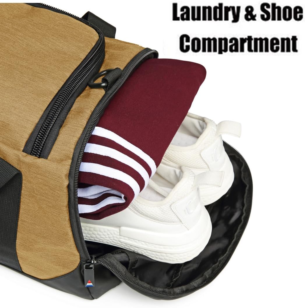 Gym Duffle Bag Backpack Waterproof Sports Duffel Bags Travel Weekender Bag for Men Women Overnight Bag with Shoes Compartment Black