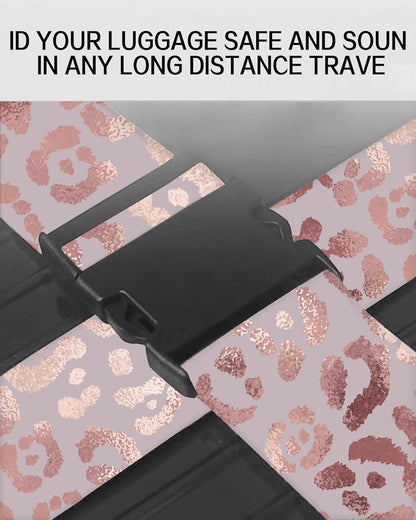 Luggage Straps for Suitcases, Adjustable Travel Belt, Durable Wide Luggage Strap, Cute Suitcase Strap Identifiers with Buckle, Bag Straps for Luggage, Glitter Pink Leopard