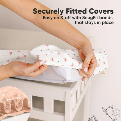 2-Pack Organic Changing Pad Covers for Girl,Boy, Neutral - 100% Cotton Changing Table Pad Cover,Soft Baby Nursery Diaper Changing Pad Sheets,Contour Changing Pads Liners,Change Pad Cover (Butterflies)