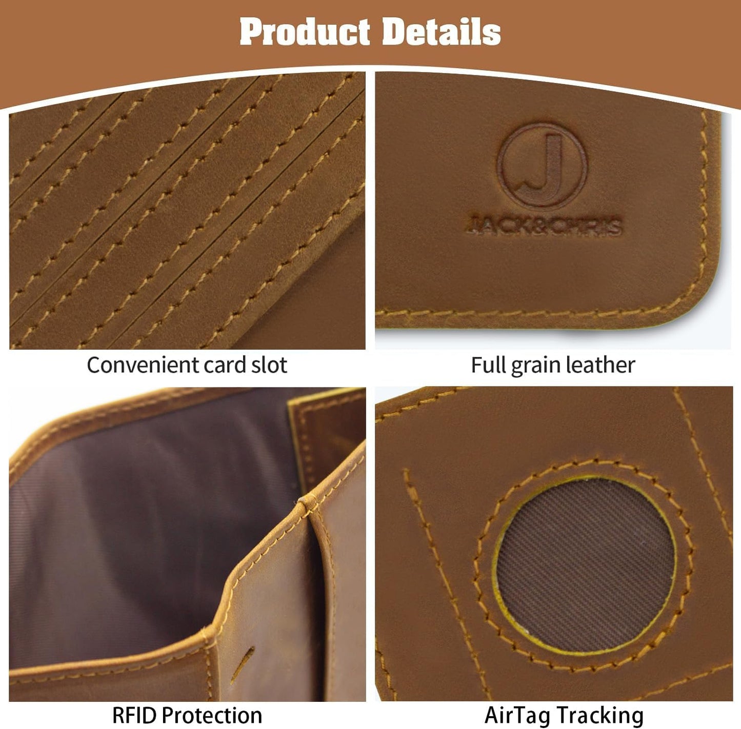 Jack&Chris Genuine Leather Handmade Passport Holder For Travel, RFID Blocking Passport Holder with Card Slots, Travel Essentials wallet with Pen Holder for Women and Men for Gifting, Light Brown