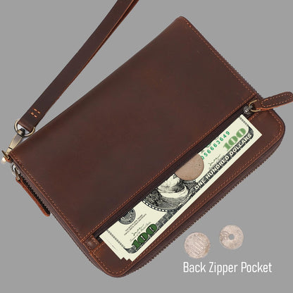 STAR VISTA Lorenzo Full Grain Leather Family Passport Wallet for 4, Large Travel Document Organizer for Exquisite Voyagers, Multi-Currency Compartments, RFID Blocking, AirTag Track, Espresso Brown