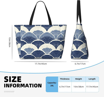 Beach Bag for Women Beach Tote Bag Waterproof Sandproof Large Bags with Zipper Big Capacity for Vacation Travel