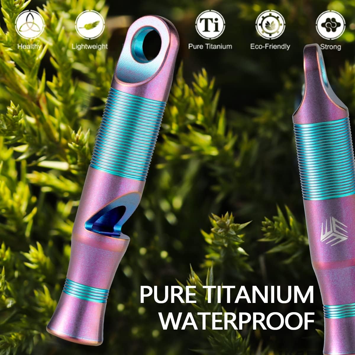 WeKnife Emergency Whistle Survival Loud, Titanium Outdoor Safety Whistle Survival Shrill Loud Blast with Paracord for Kayak, Life Vest, Jacket, Boating, Fishing,Camping, Hiking, Hunting, Coyote