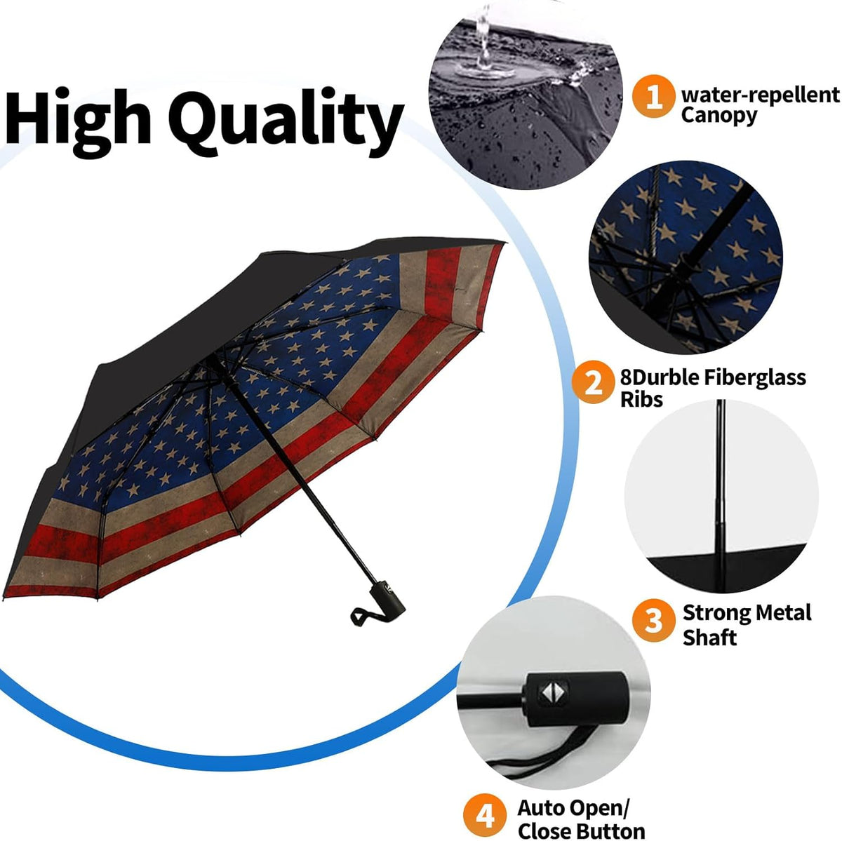 LLanxiry Compact Travel Umbrella, Mini Windproof Umbrellas for Rain & Sun, Small Lightweight Outdoor UV Umbrella, Portable Folding Umbrellas for Travel