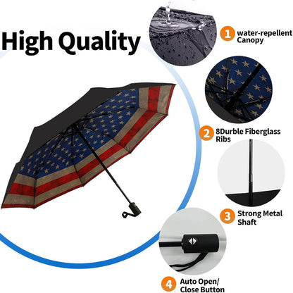 LLanxiry Compact Travel Umbrella, Mini Windproof Umbrellas for Rain & Sun, Small Lightweight Outdoor UV Umbrella, Portable Folding Umbrellas for Travel
