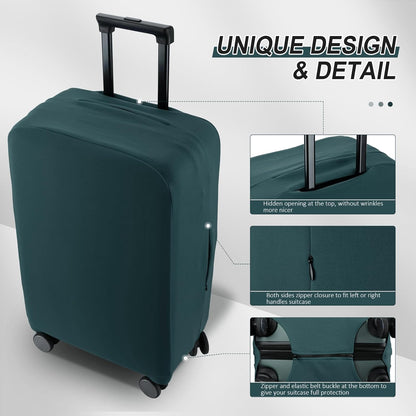 Travel Luggage Cover - Scratch-Resistant Fit 19-33 Inch, Avocado Green, 3XL