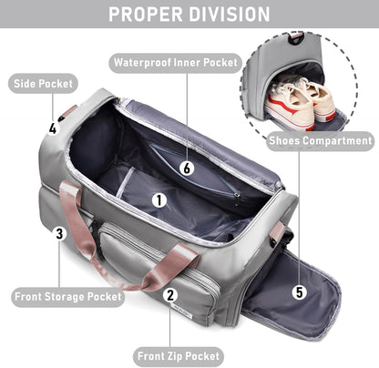 NPBAG Women Travel Duffel, Multi Functional Large Expandable Weekender Carry-on Tote, Gym Workout Overnight Bag, Mommy Hospital Bag for Labor and Delivery