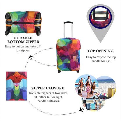Explore Land Travel Luggage Cover Suitcase Protector Fits 23-26 Inch Case (Geometry, M)