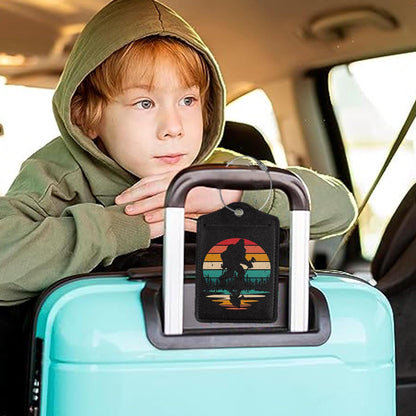 2Pcs Luggage Tag for Suitcase Sasquatch Cute Suitcase Tag with Privacy Flap & Name ID Label & Metal Loop,Travel Bag Luggage Tags for Women