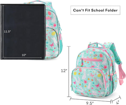 mibasies Toddler Backpack for Girls 2-4: Cute Kids Backpacks for Girls - Preschool Kindergarten Backpack - Rabbit