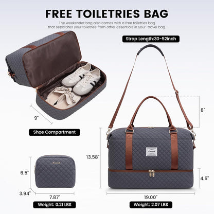 LOVEVOOK Travel Duffle Bag,Weekender Bags for Women with Shoe Compartment，Carry on Overnight Bag with Toiletry Bag,Gym Duffel Bag with Wet Pocket, Hospital Bags for Labor and Delivery