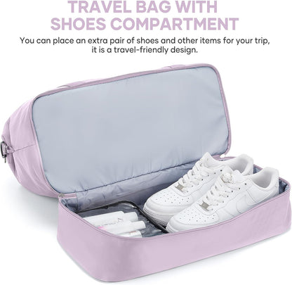 Travel Duffel Bag, Sports Tote Gym Bag, Shoulder Weekender Overnight Bag for Women