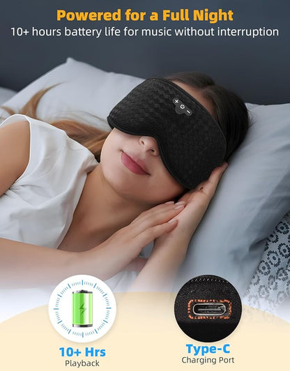3D Contoured Sleep Mask with Bluetooth Headphones, Adjustable Blackout Sleeping - Image 5