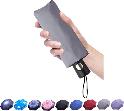 Goothdurs Automatic Mini Travel Windproof Umbrella Compact Auto Open/Close Small Lightweight Folding Rain Umbrellas for Women Men