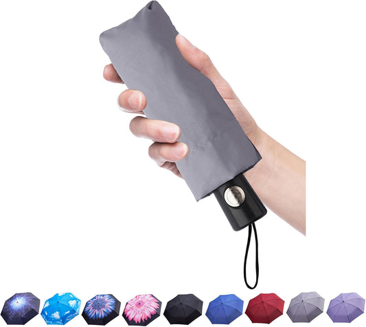 Goothdurs Automatic Mini Travel Windproof Umbrella Compact Auto Open/Close Small Lightweight Folding Rain Umbrellas for Women Men