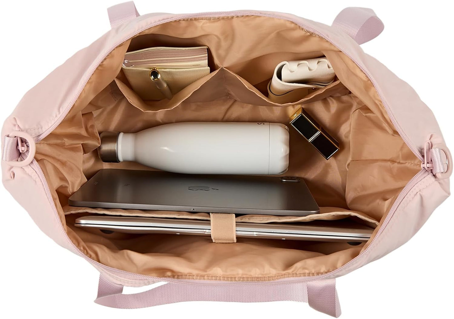 NISHEL Double-layer Weekender Bags for Women, Personal Item Duffle Bag with Shoes Compartment, Large Capacity Travel Bag, Overnight Luggage Bag with Pocket, Pink