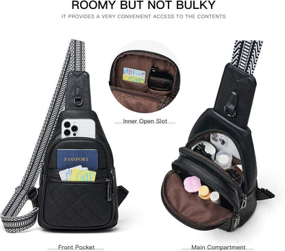 Sling Bag For Women Fanny Pack Crossbody Travel Shoulder Belt Bags Tote Backpack Purse Faux Leather