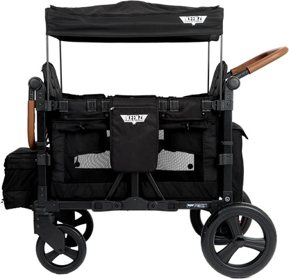 Keenz VYOO Stroller Wagon with Canopy - Foldable Design for Easy Storage, 5 Seating Positions for Kids, Enhanced Child Safety, All-Terrain Mobility, 2-Passengers, Black