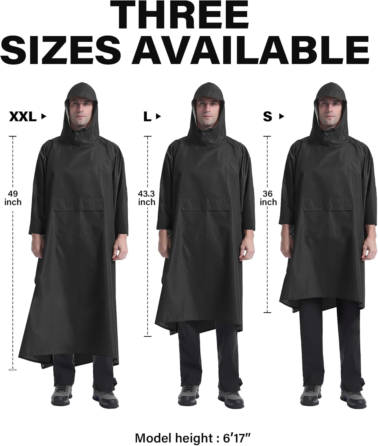 iCreek Hooded Rain Poncho with Pocket Waterproof Lightweight Unisex Raincoat Jacket for Hiking, Camping, Outdoor