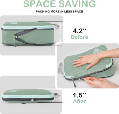 Cipway Compression Packing Cubes, Ultralight Luggage Organizer Bags, Travel Essentials for Carry on Suitcase (3 Piece,Sage Green)