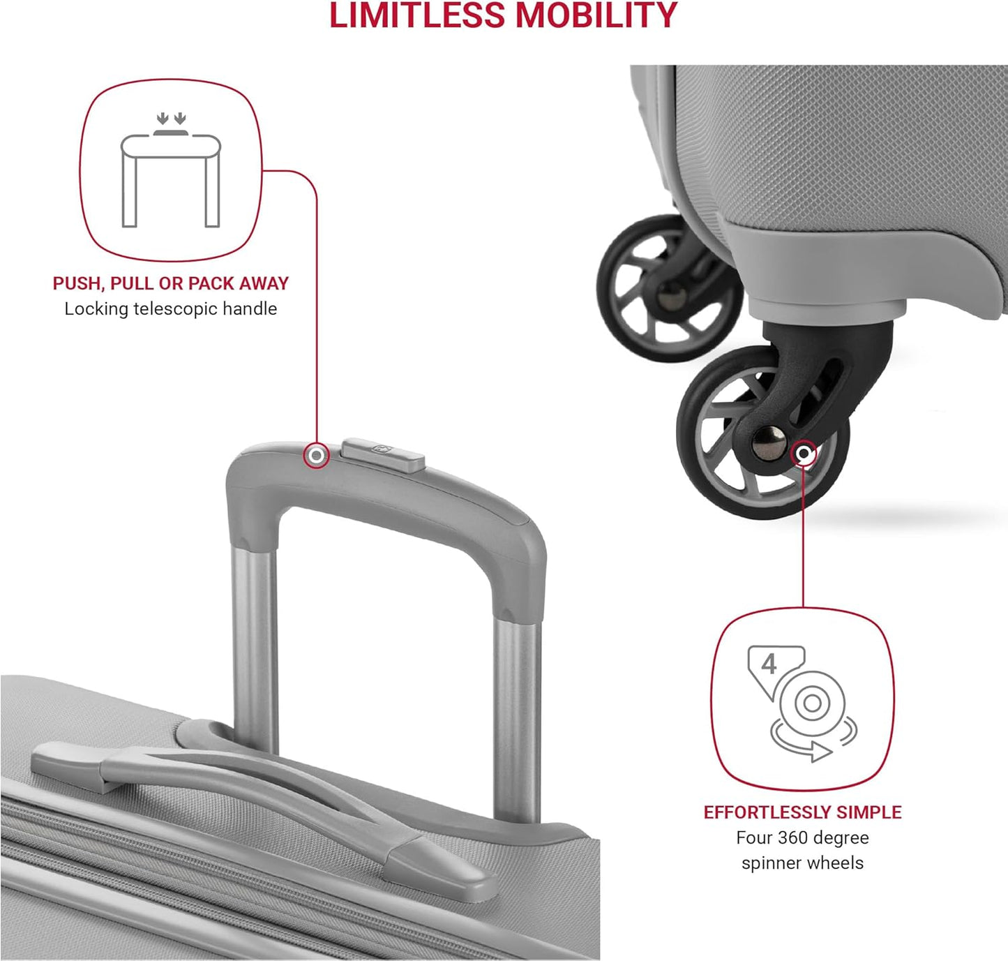 SwissGear 7366 Hardside Expandable Luggage with Spinner Wheels, Grey, Checked-Large 27-Inch