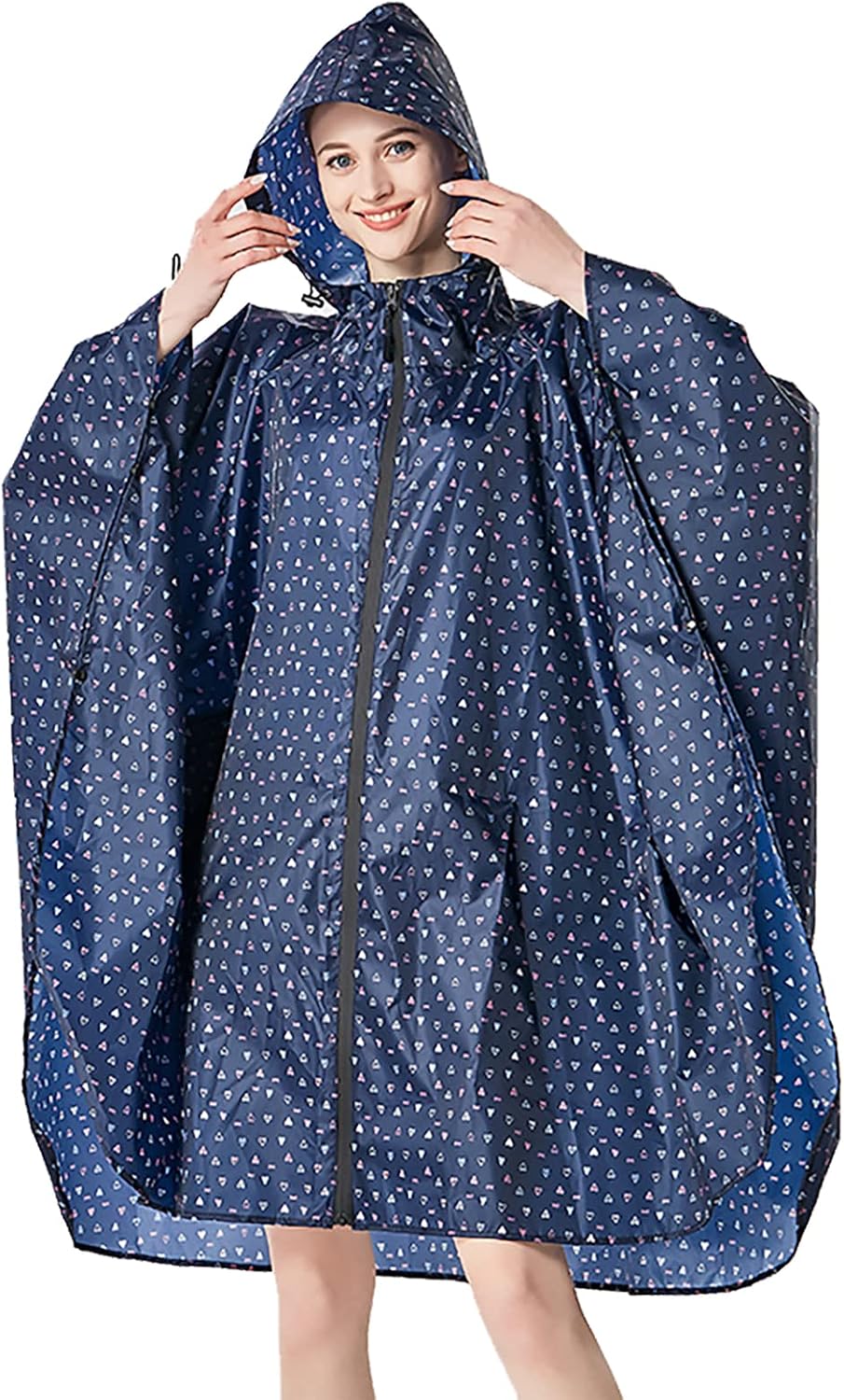 ANYOO Waterproof Rain Poncho Lightweight Reusable Hiking Hooded Coat Jacket for Outdoor Activities