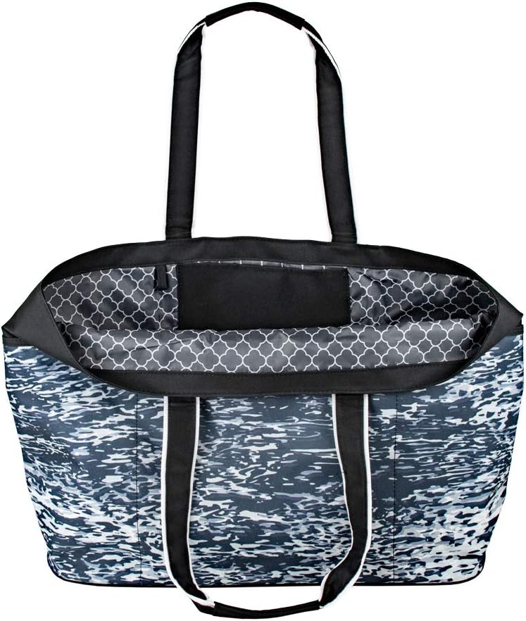 geckobrands Oversized Beach Tote – Large and Stylish Beach Bag with 4 Exterior Pockets and Zippered Internal Compartment